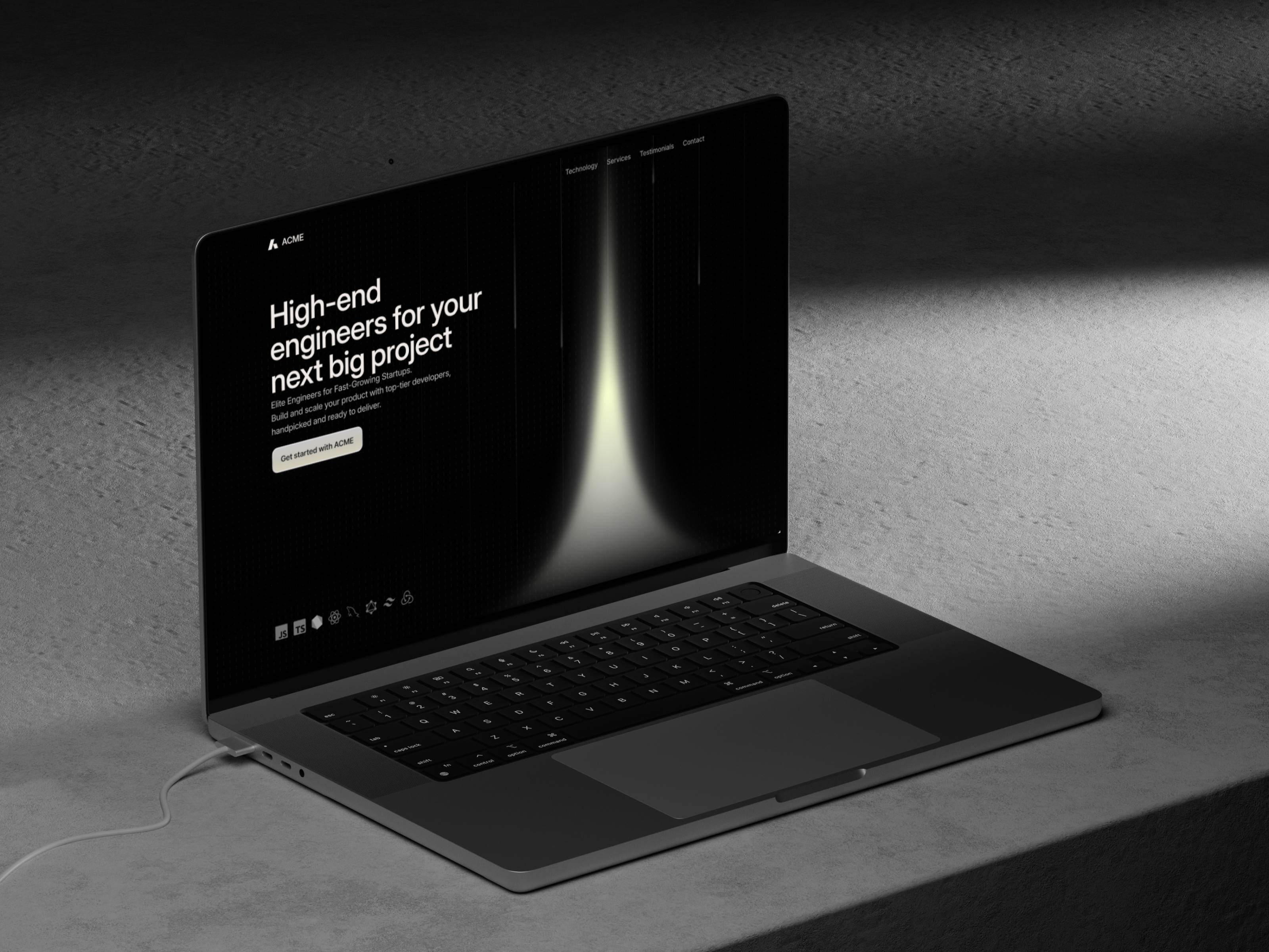 Website mockup on MacBook
